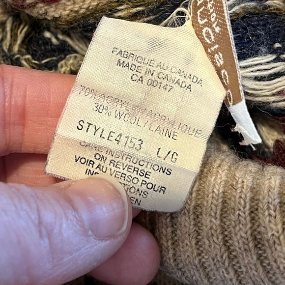 San Francisco Vintage Fair Isle Turtleneck Sweater – Beige – Size L/G - Picture 7 of 9